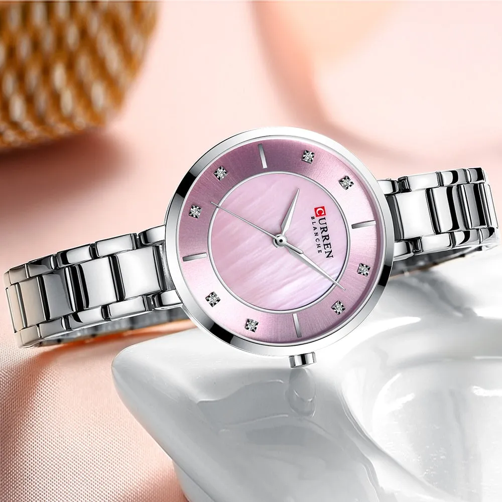 2022 CURREN New Women Watches Luxury Brand Rose Gold Quartz Ladies Wrist Watch Bracelet Waterproof Female Clock relogio feminino