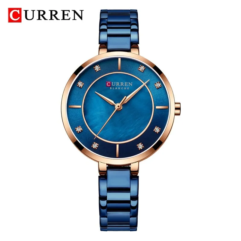 2022 CURREN New Women Watches Luxury Brand Rose Gold Quartz Ladies Wrist Watch Bracelet Waterproof Female Clock relogio feminino