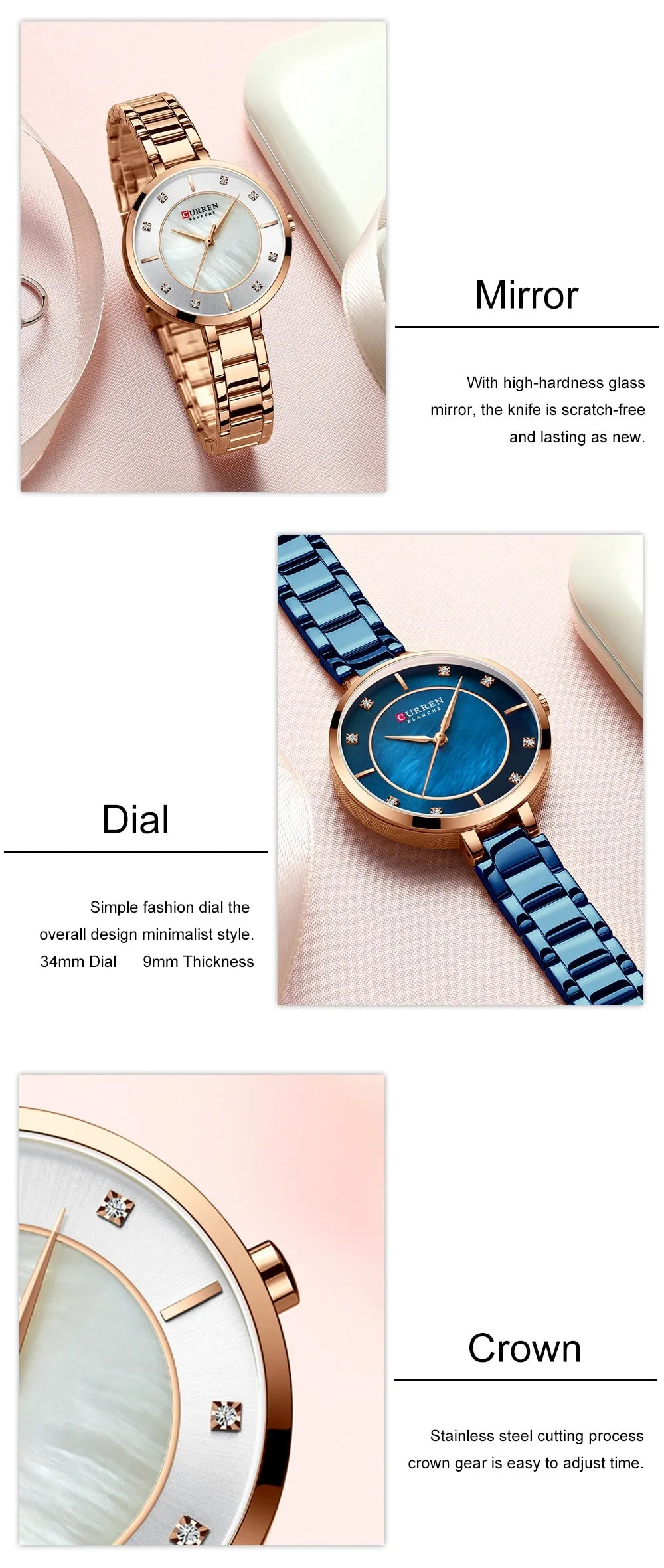 2022 CURREN New Women Watches Luxury Brand Rose Gold Quartz Ladies Wrist Watch Bracelet Waterproof Female Clock relogio feminino
