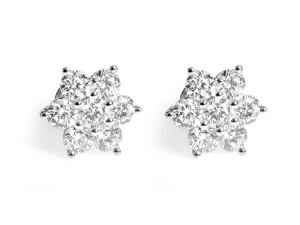 2.12ctw Diamond Flower Shape Stud Earrings