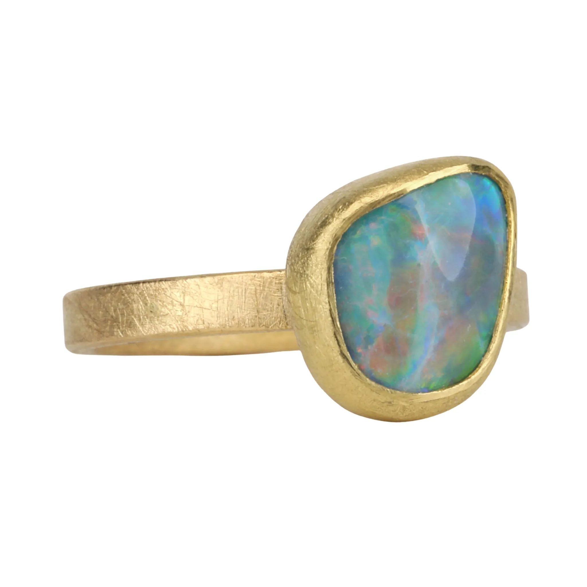 22 & 18K Asymmetrical Australian Opal Ring