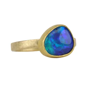 22 & 18K Bezel-Set Gold Australian Opal Ring