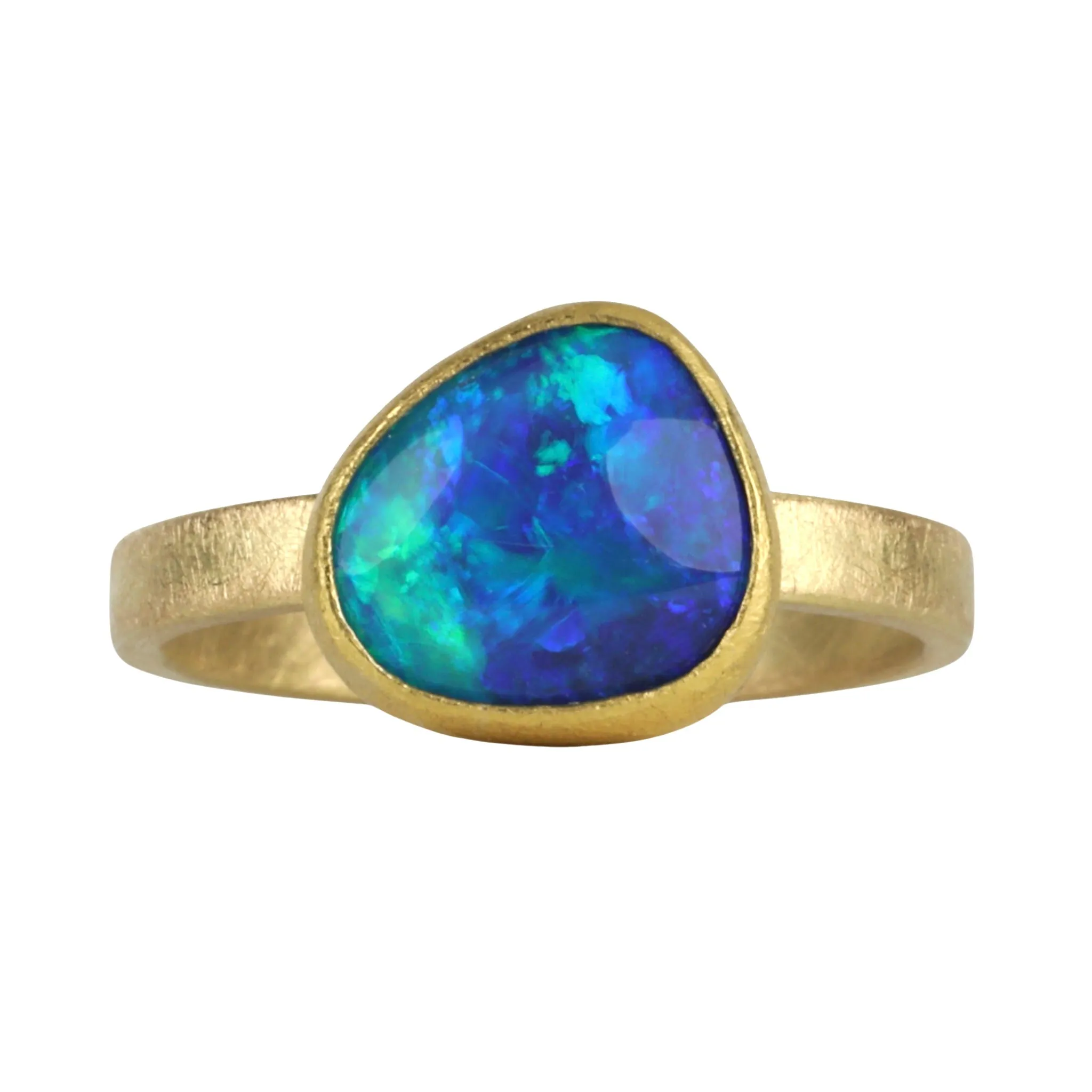 22 & 18K Bezel-Set Gold Australian Opal Ring