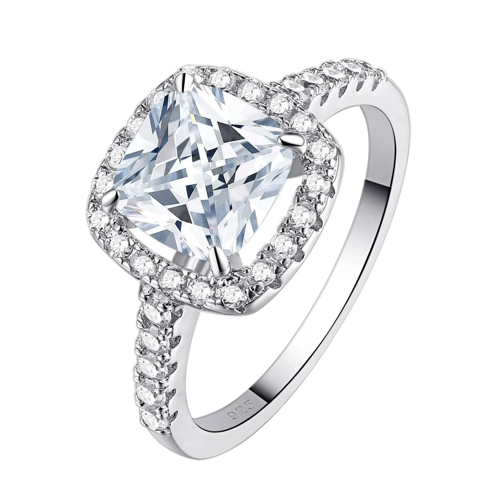 2.2ct Cushion Cut Created Diamond Ring Set