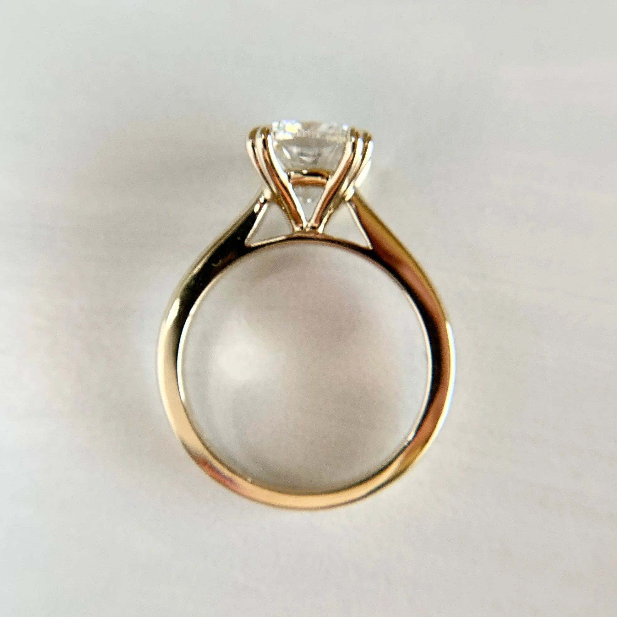 2.41ct Cushion Lab Diamond Ring 14k IGI Cert