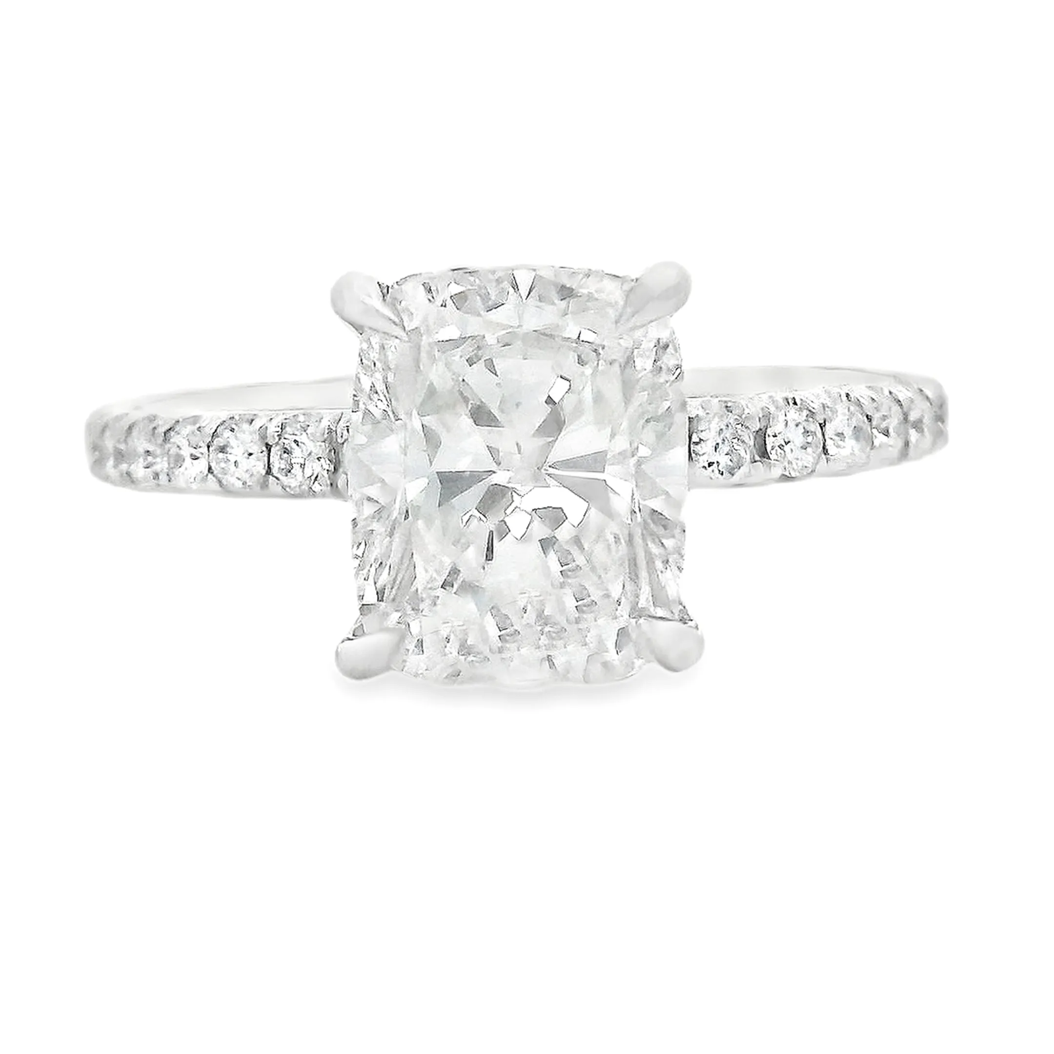 2.47ct 14k White Gold Cushion Cut Engagement Ring