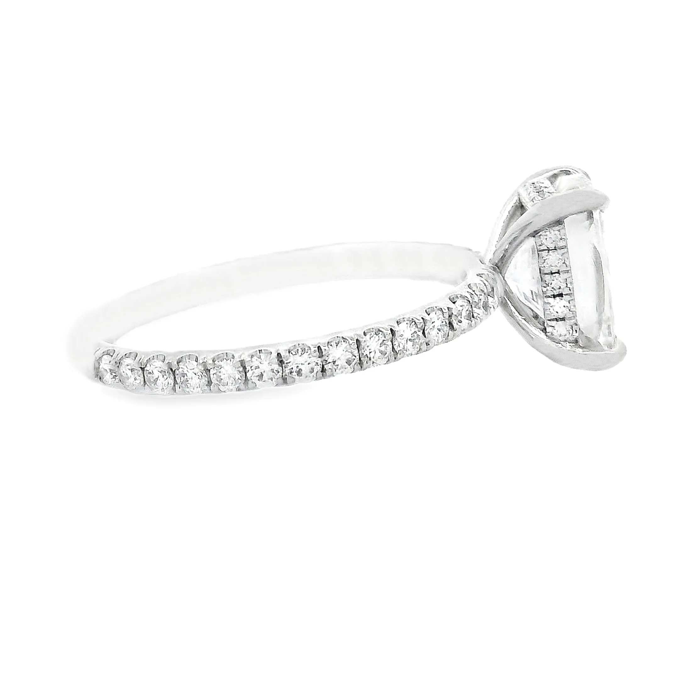 2.47ct 14k White Gold Cushion Cut Engagement Ring