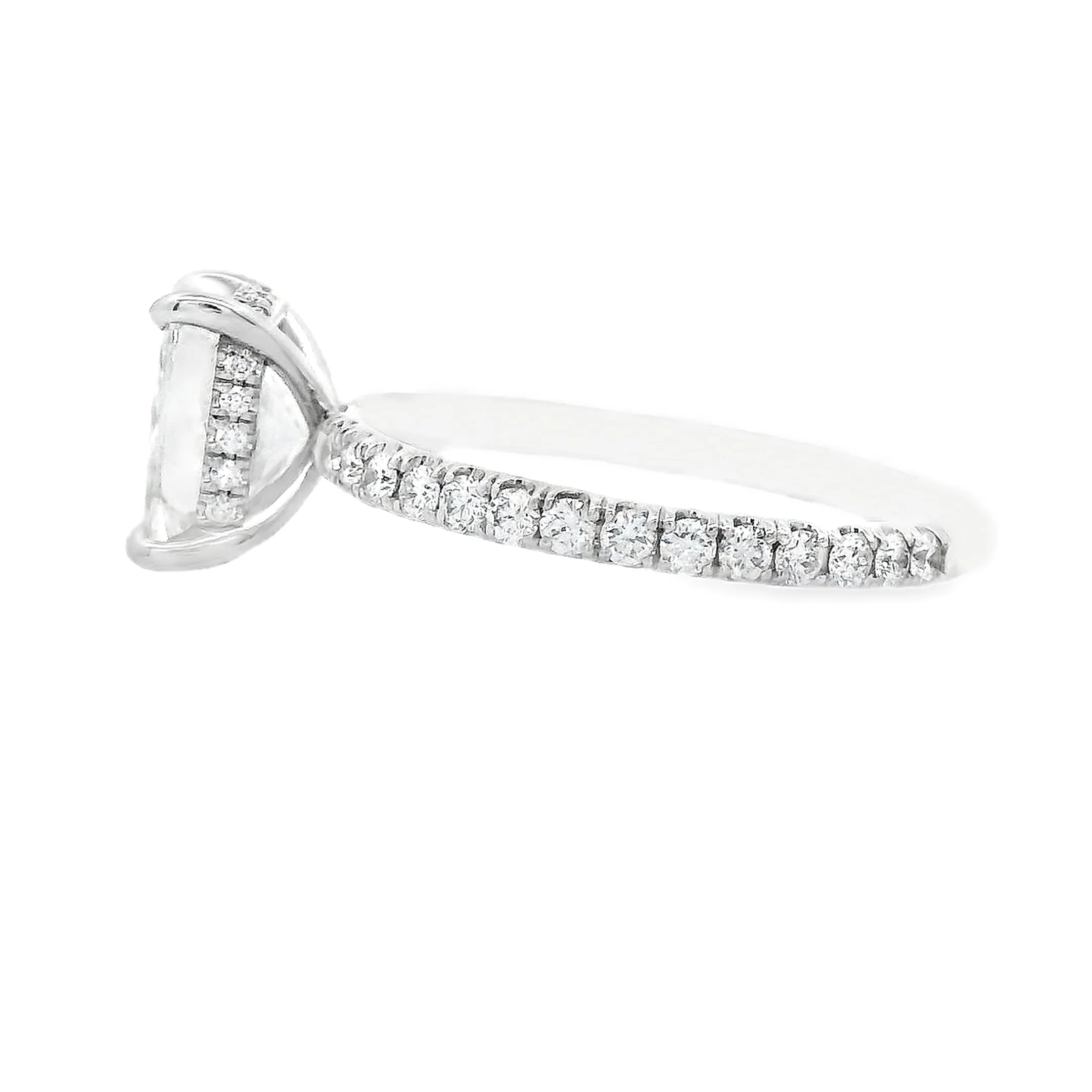 2.47ct 14k White Gold Cushion Cut Engagement Ring