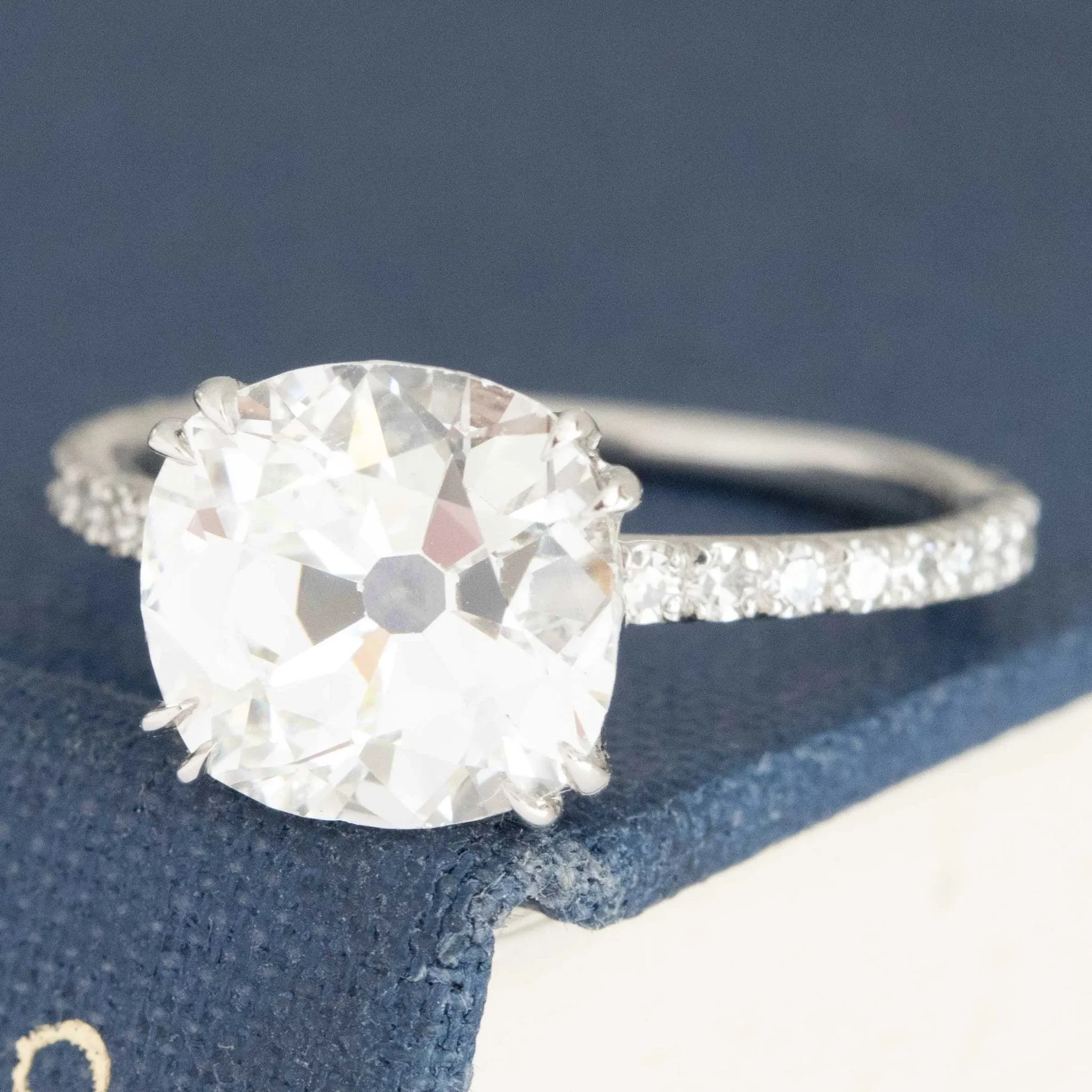 2.71ct Old Mine Cut Diamond Solitaire by Leon Mege
