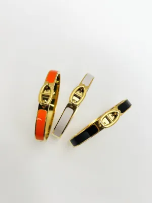 304 Stainless Steel Elegant Glam Luxurious Epoxy Letter Bangle