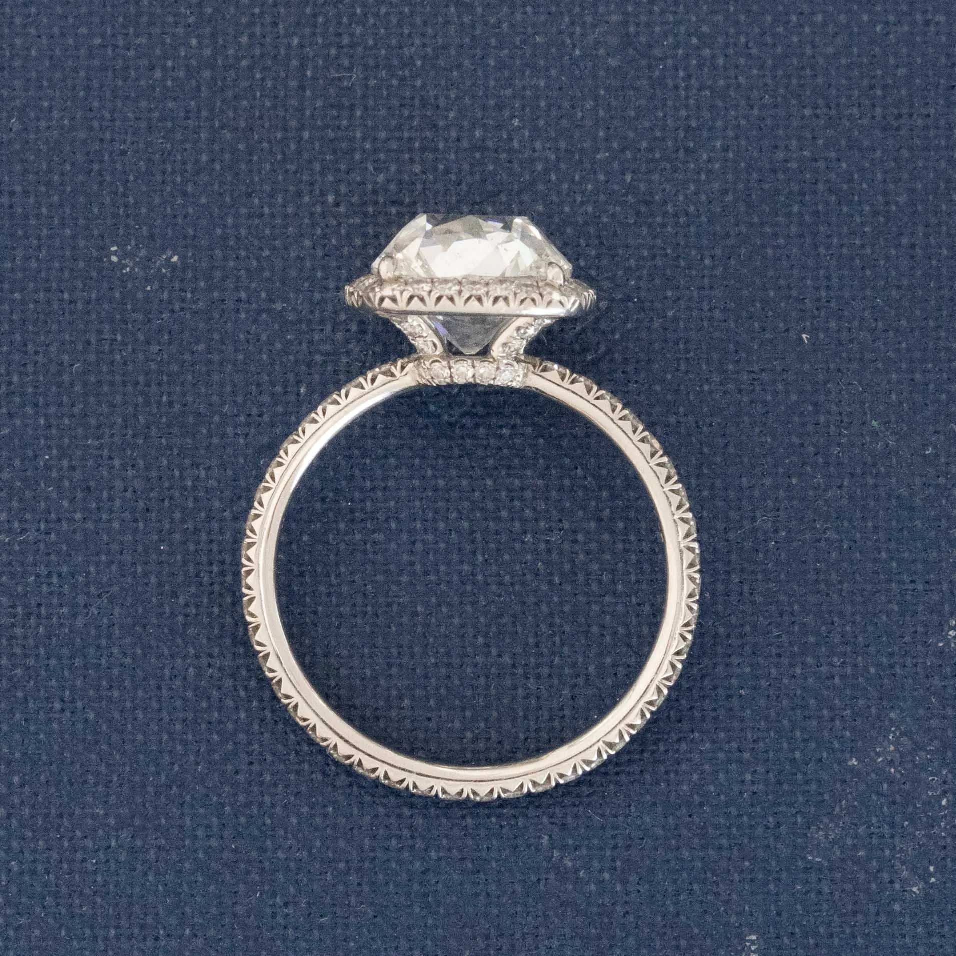 3.10ctw Cushion Cut Diamond Halo Ring by Leon Mege