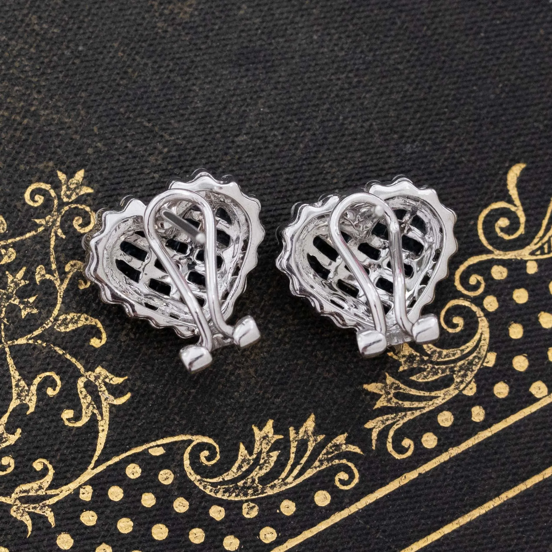 3.35ctw Sapphire & Diamond Halo Heart Earrings