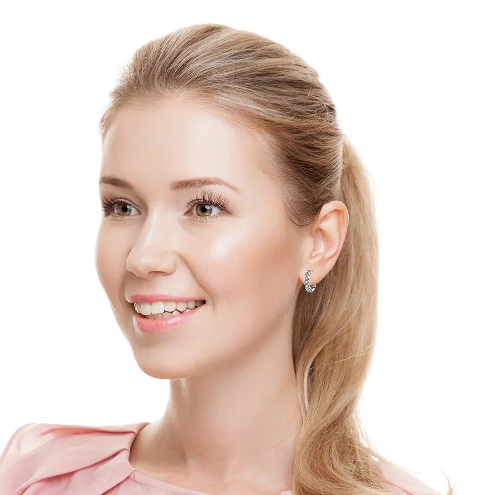 3.50 ctw. Princess Cut Diamond Hoop Earrings