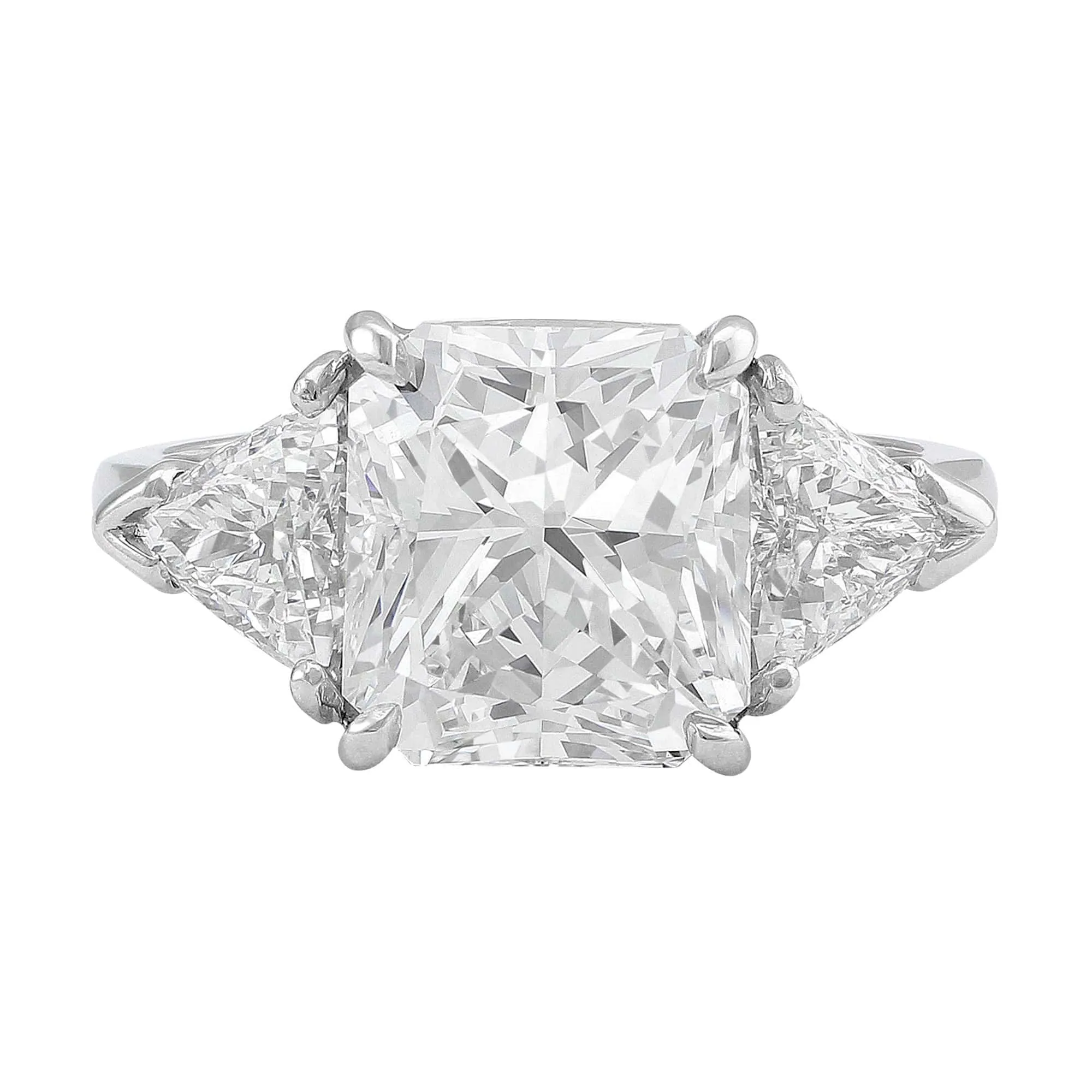 4.01ct Cushion Cut Diamond Platinum Ring