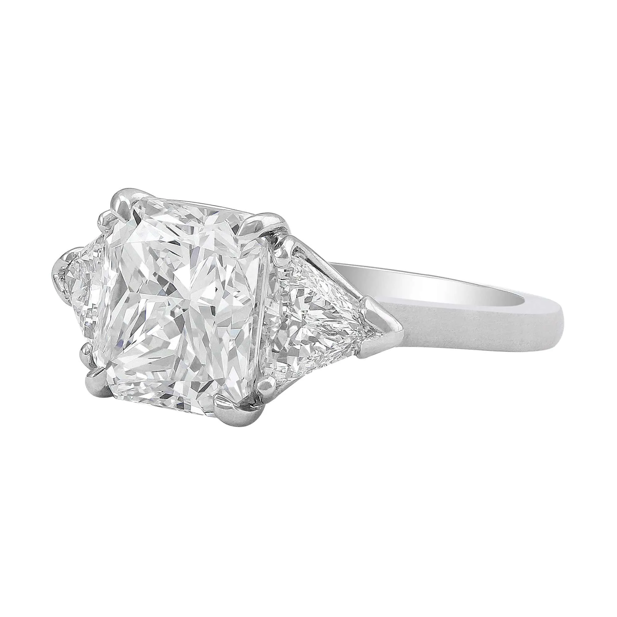 4.01ct Cushion Cut Diamond Platinum Ring