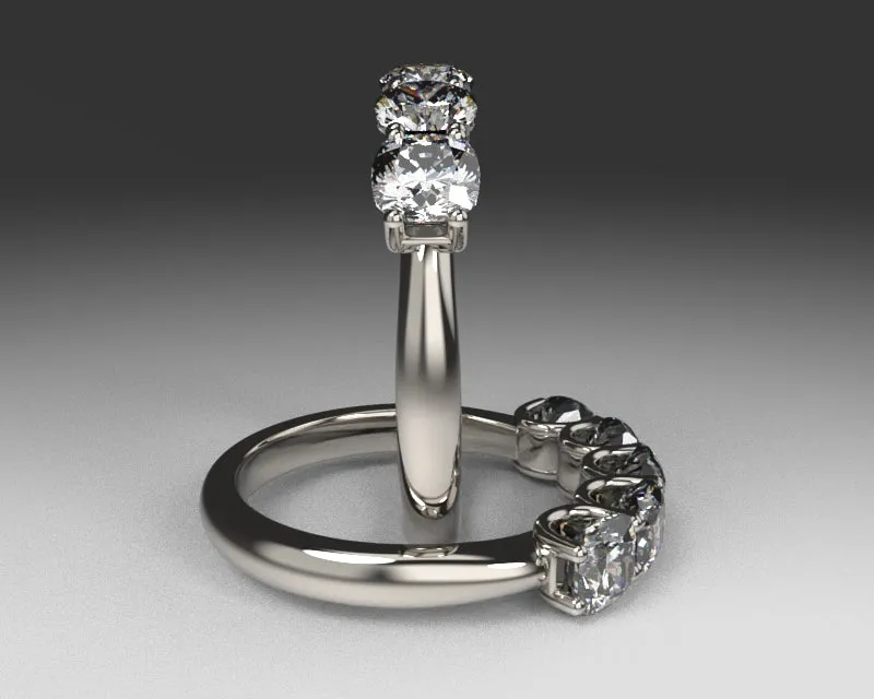 5 Stone August Vintage Wedding Band w Lab Grown Diamonds