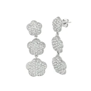 5.00 Carat Natural Diamond Drop Earrings G SI 14K White Gold 1.65''