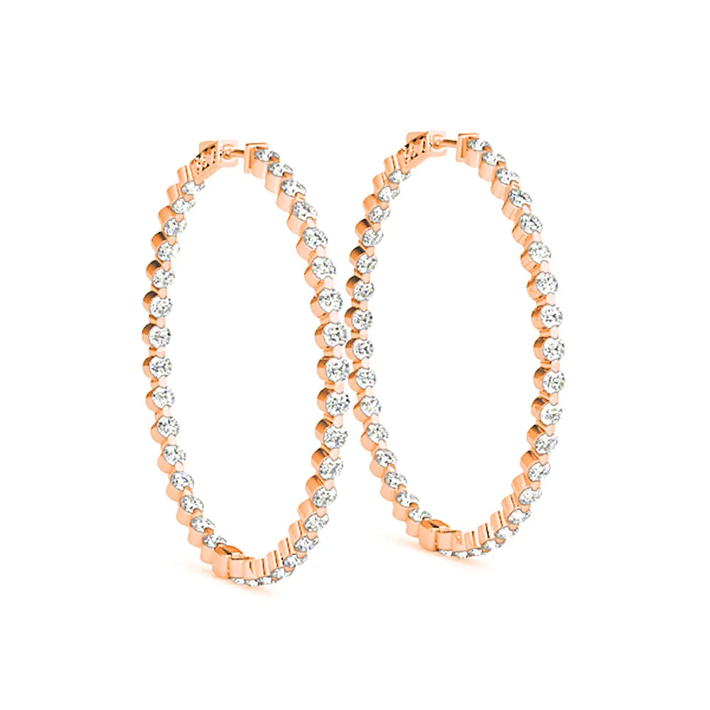 6.0 ct. Floating Diamond Hoop Earrings Inside-Out Style