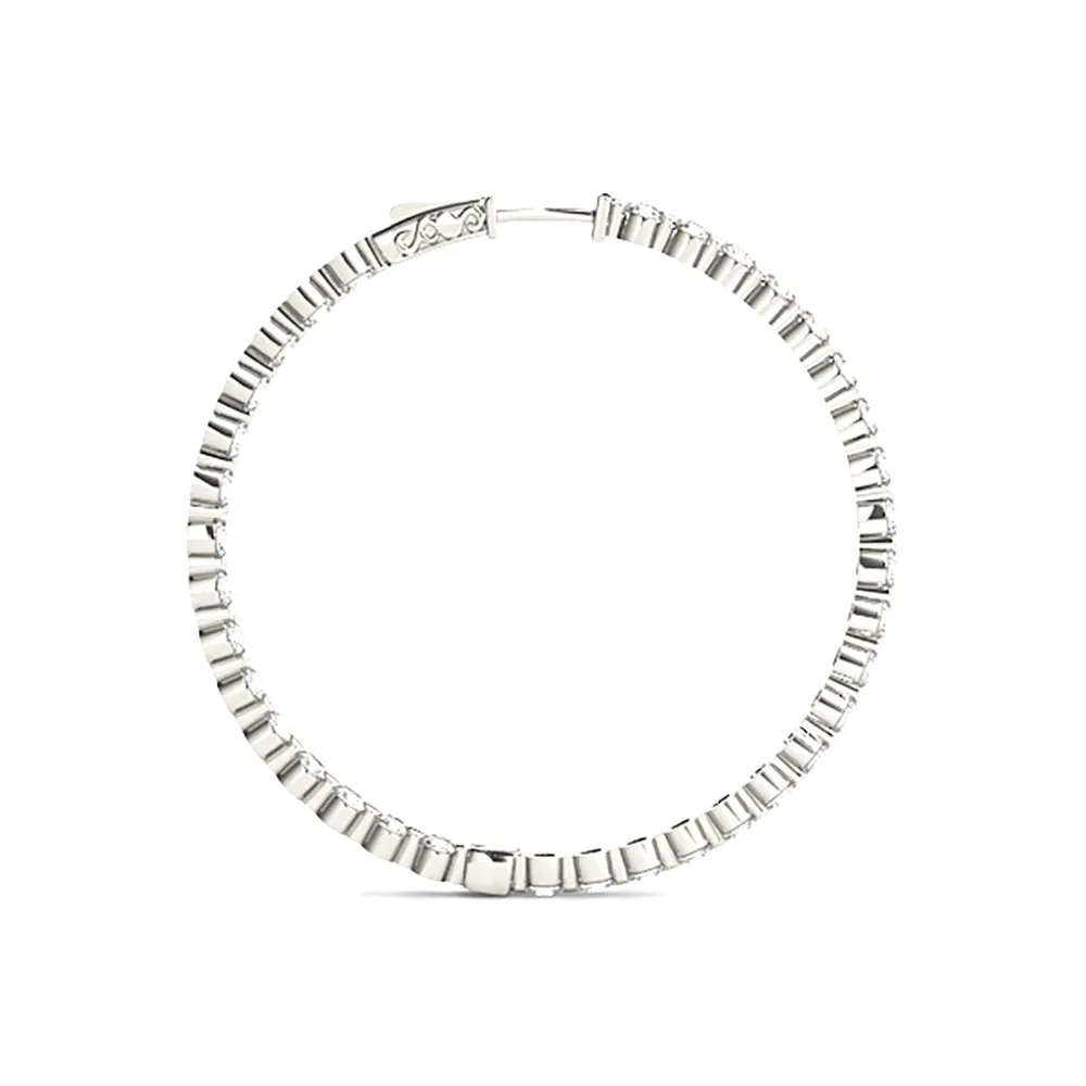6.0 ct. Floating Diamond Hoop Earrings Inside-Out Style