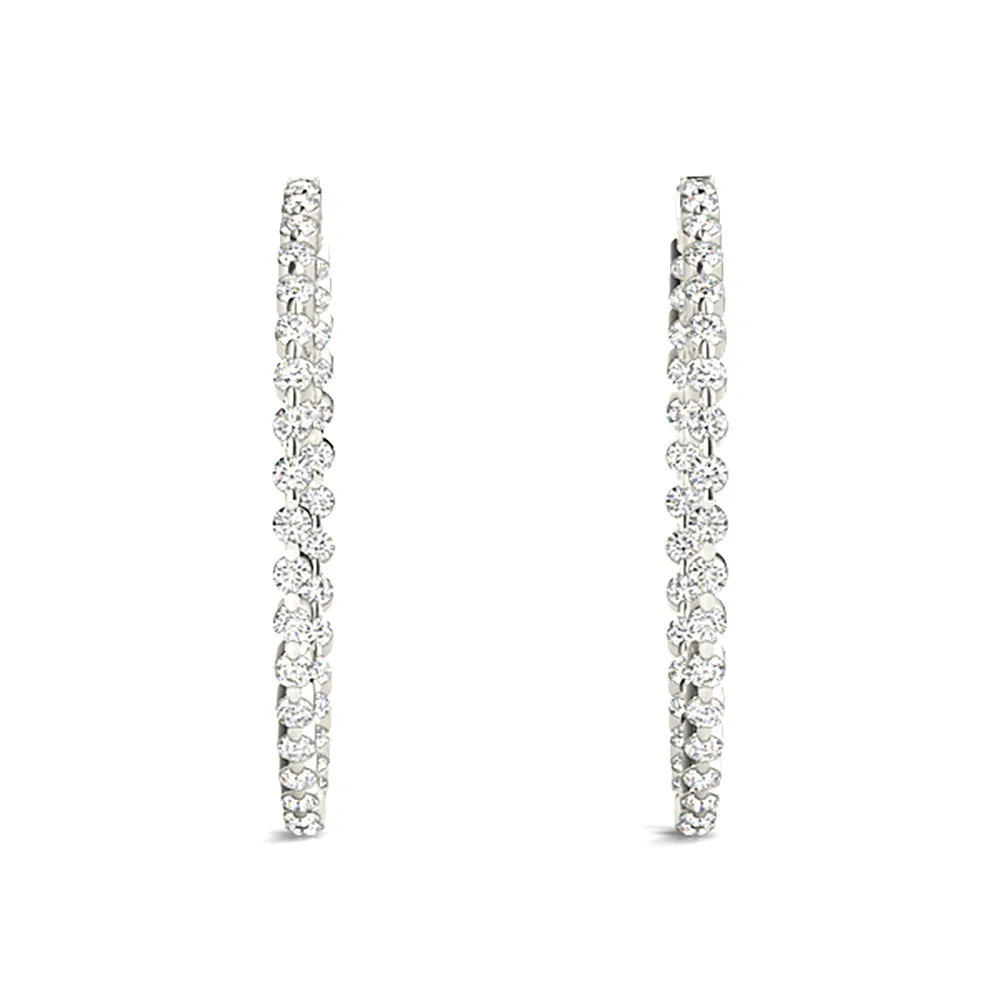 6.0 ct. Floating Diamond Hoop Earrings Inside-Out Style