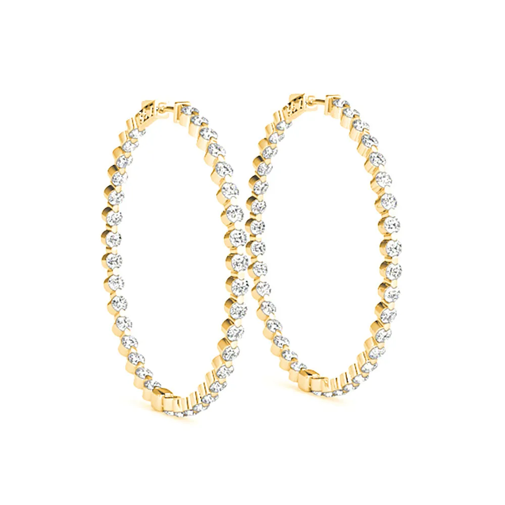 6.0 ct. Floating Diamond Hoop Earrings Inside-Out Style