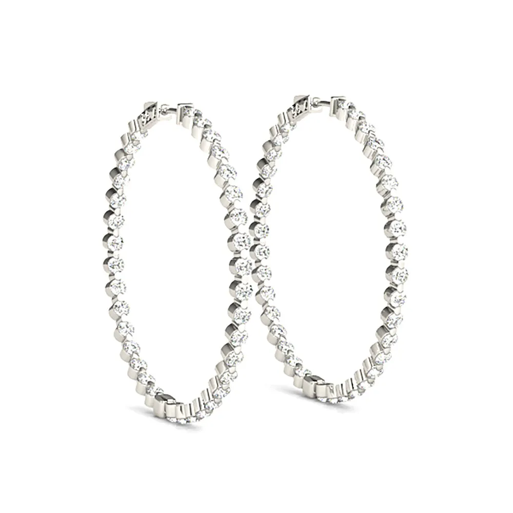 6.0 ct. Floating Diamond Hoop Earrings Inside-Out Style