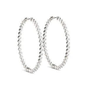 6.0 ct. Floating Diamond Hoop Earrings Inside-Out Style