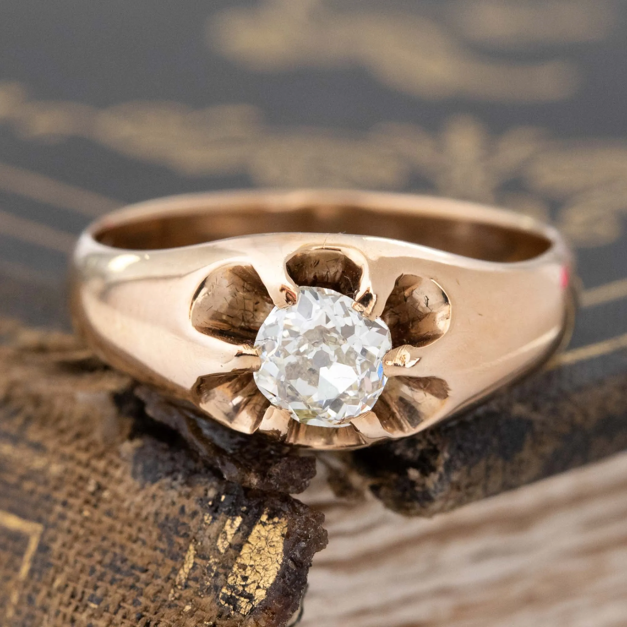 .62ct Antique Cushion Cut Diamond Belcher Ring