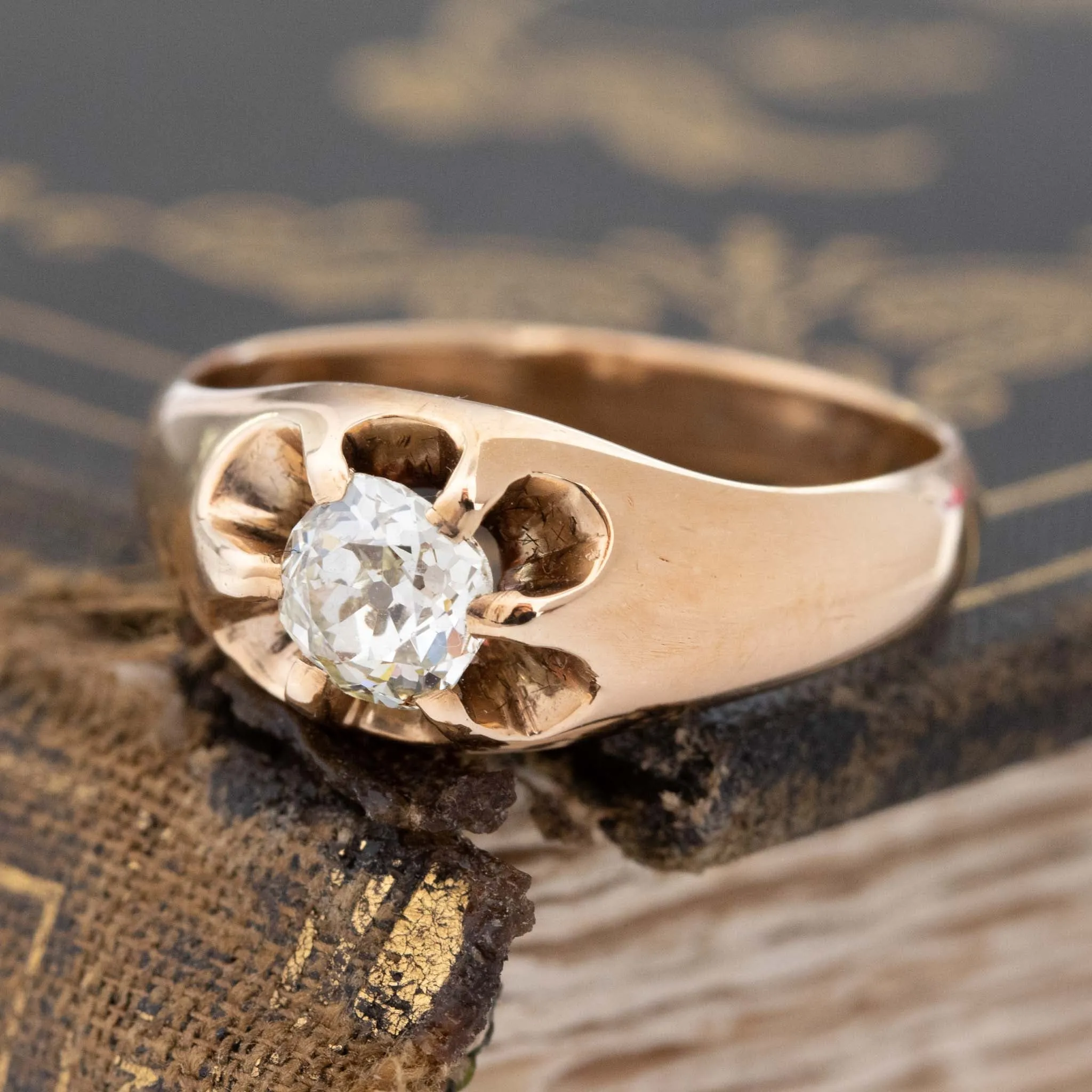 .62ct Antique Cushion Cut Diamond Belcher Ring