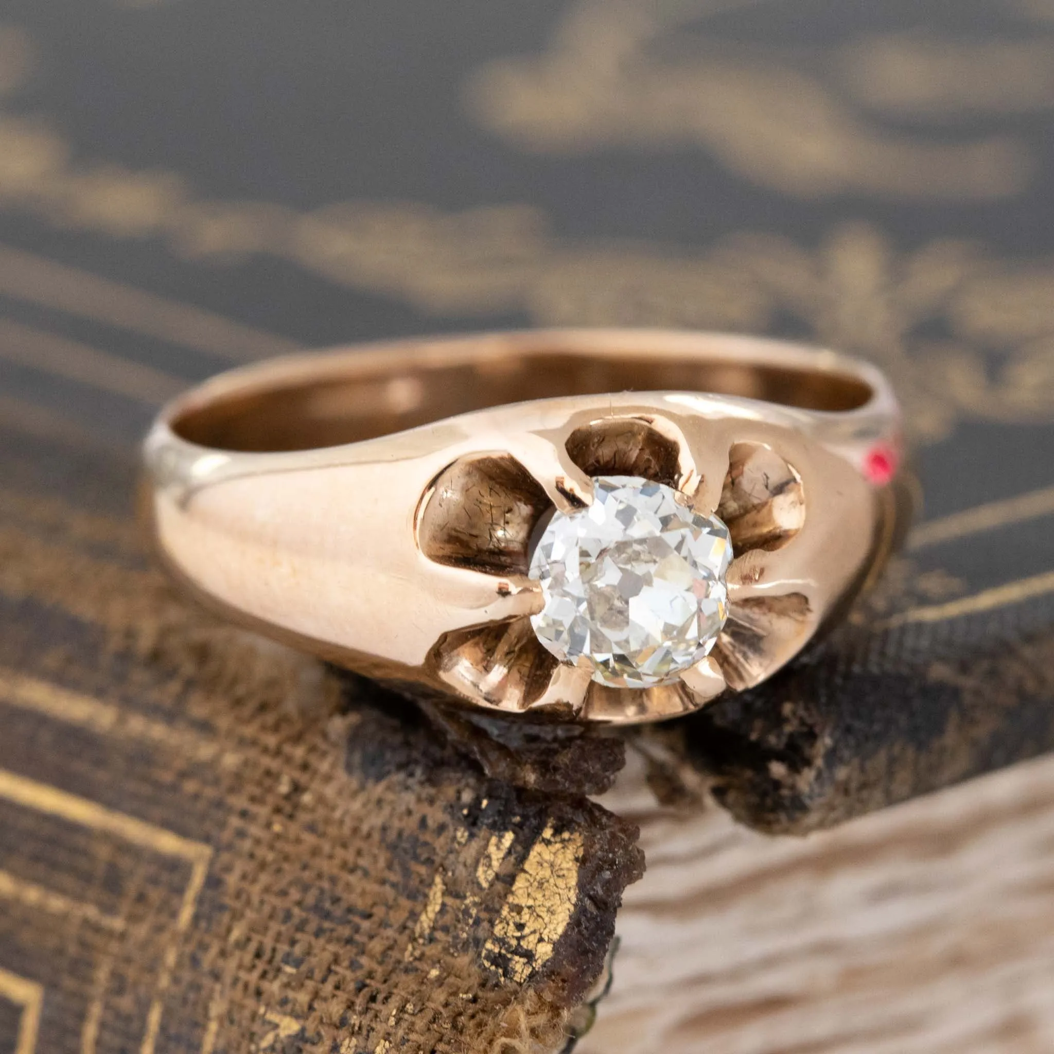 .62ct Antique Cushion Cut Diamond Belcher Ring