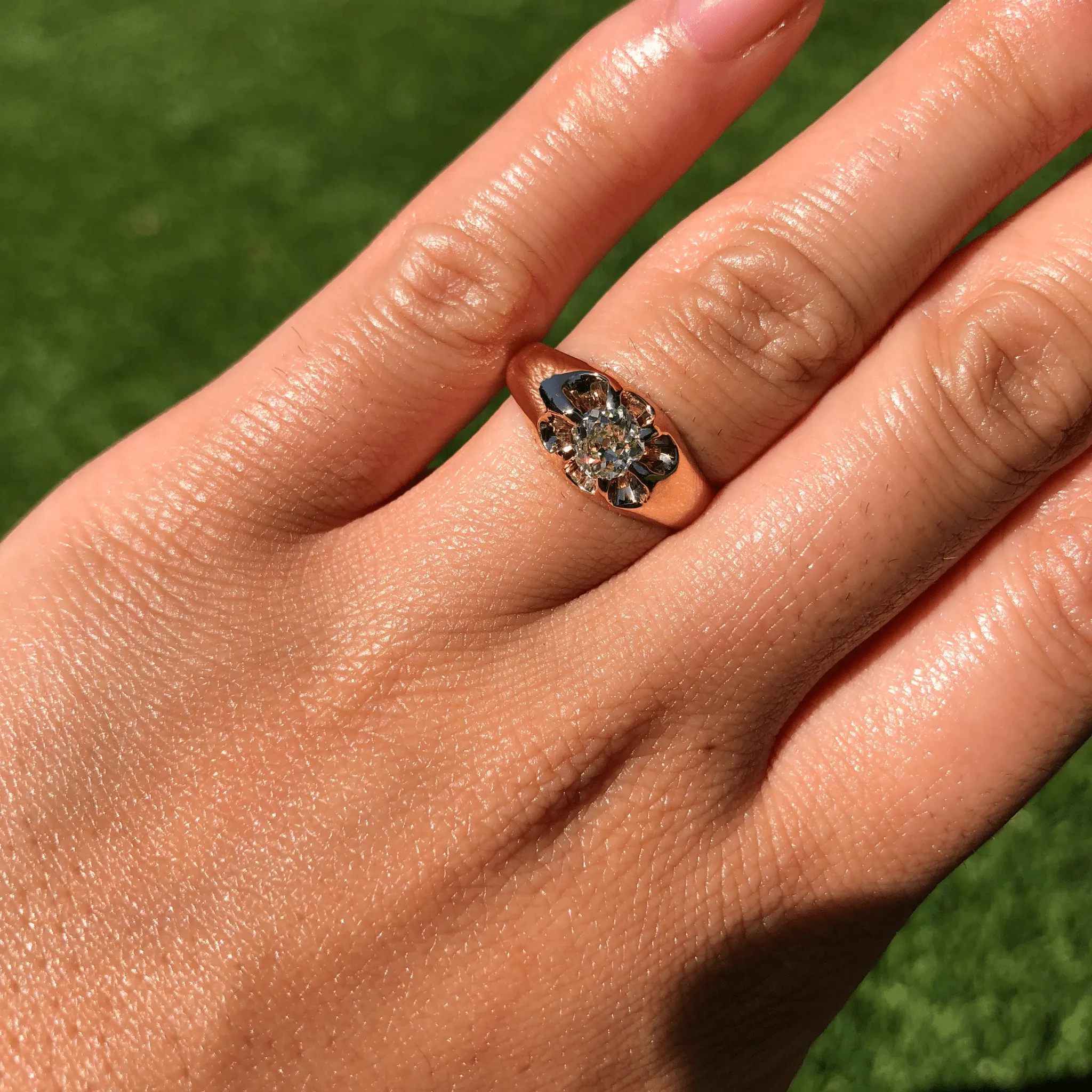 .62ct Antique Cushion Cut Diamond Belcher Ring