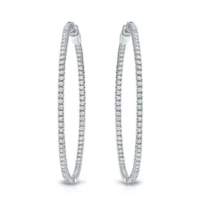 7 cms Mined Diamond Hoops 3 Inches