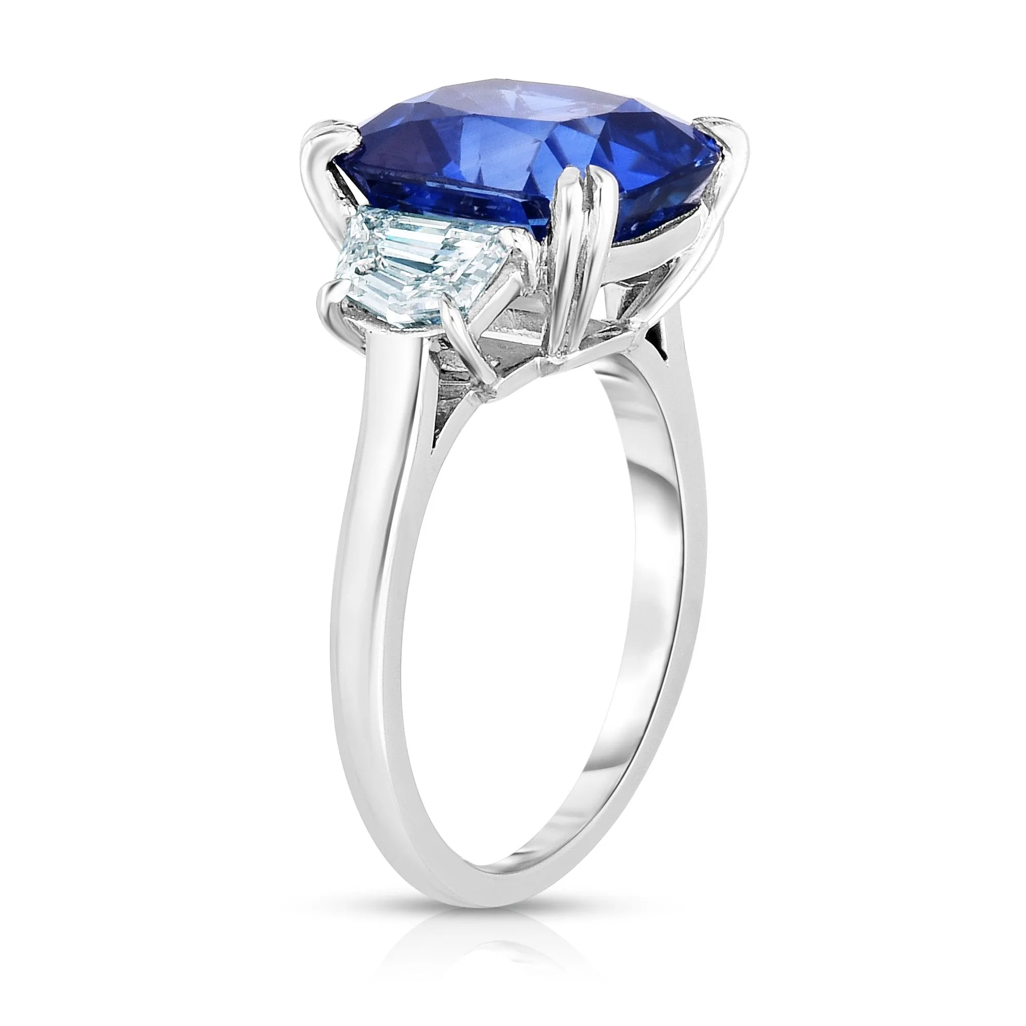8.58CT CEYLON SAPPHIRE CUSHION CUT ENGAGEMENT RING