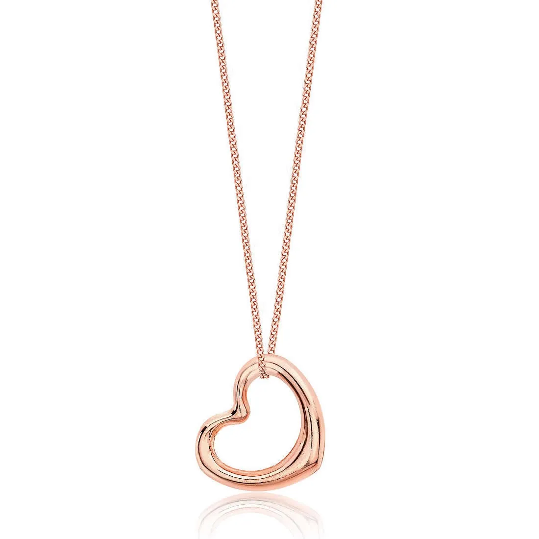 9ct Rose Gold Open Heart Necklace