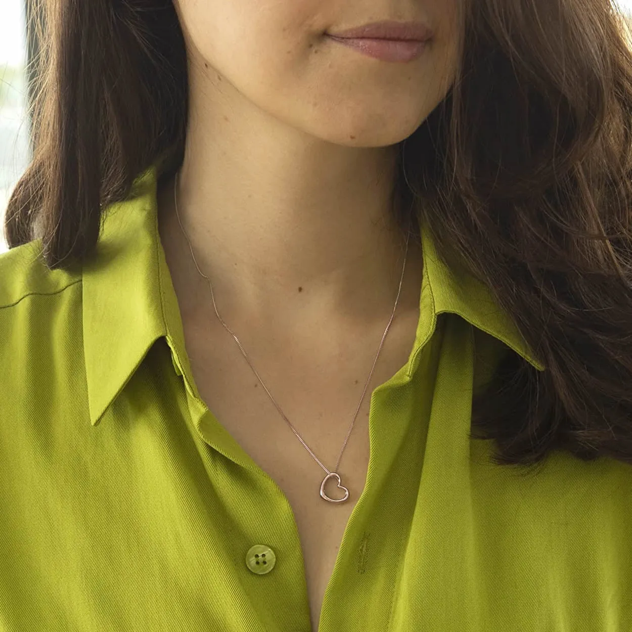 9ct Rose Gold Open Heart Necklace
