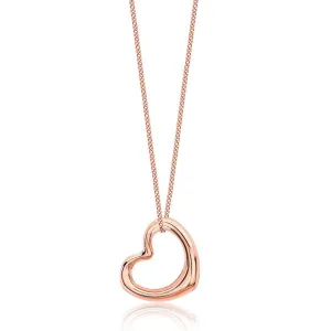 9ct Rose Gold Open Heart Necklace