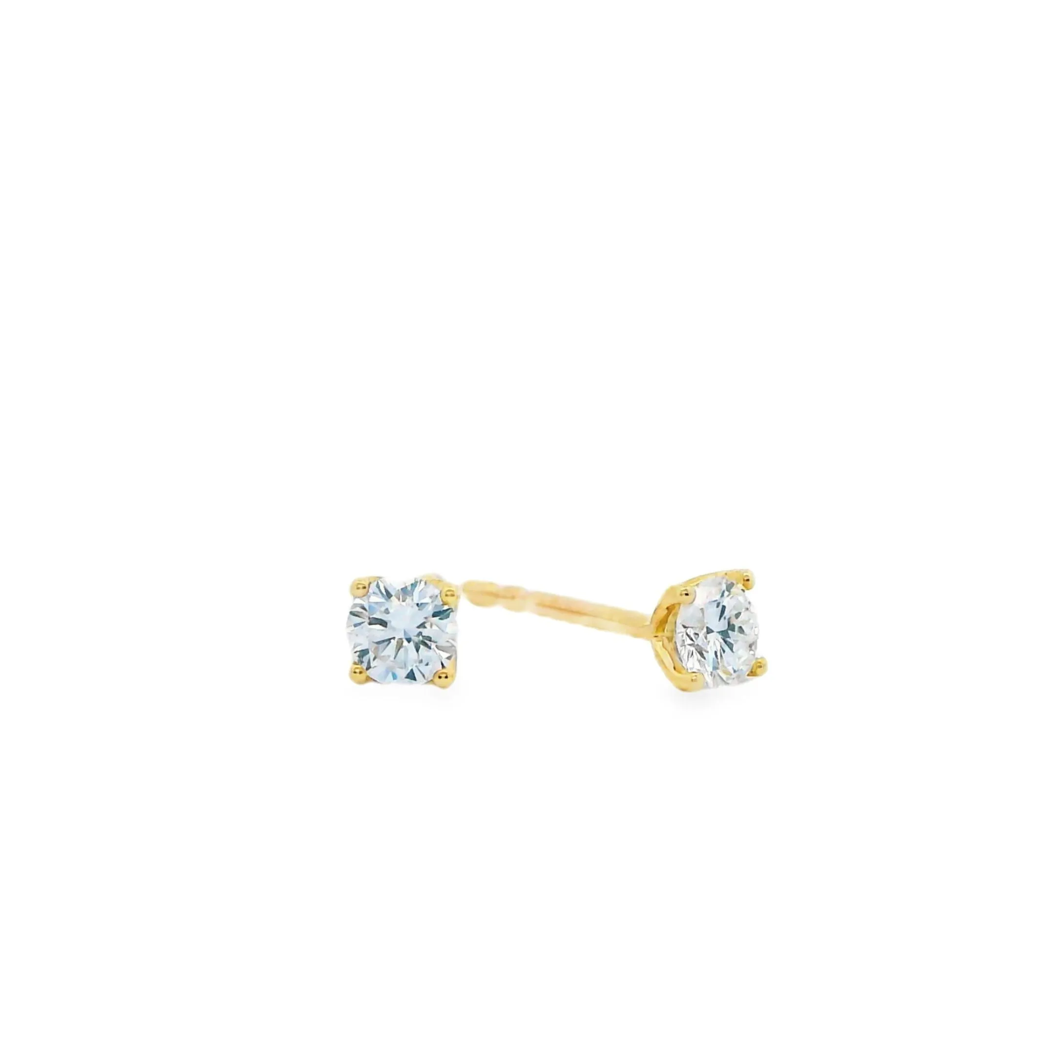 9ct Yellow Gold Round Lab Grown Diamond Earring Studs TDW= 0.25ct
