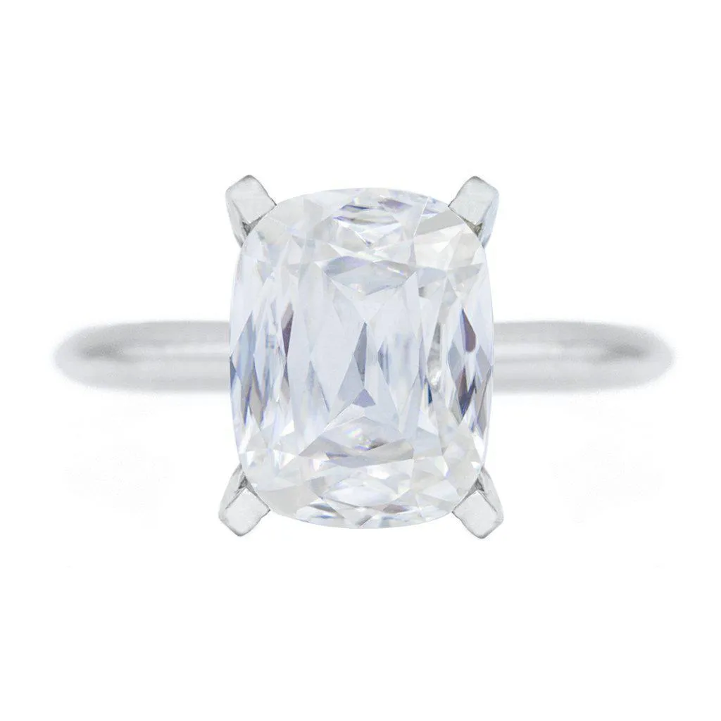 A Cute Cut Cushion Heirloom FAB Moissanite 4 Prongs FANCY Solitaire Ring