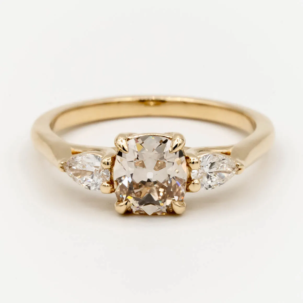 Acacia Antique Diamond Ring | .96ct Antique Old Mine Cut Diamond | 14k Yellow Gold