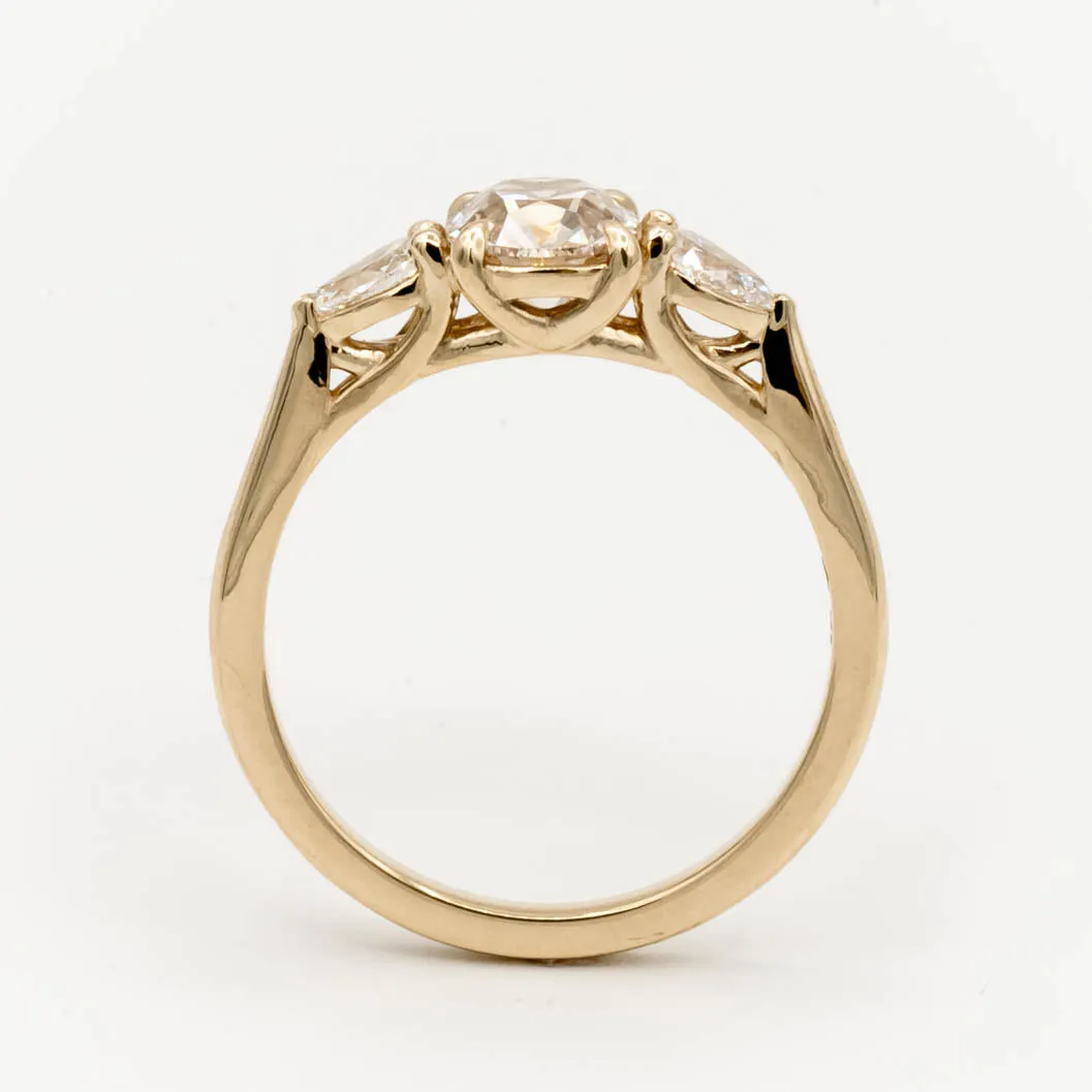 Acacia Antique Diamond Ring | .96ct Antique Old Mine Cut Diamond | 14k Yellow Gold