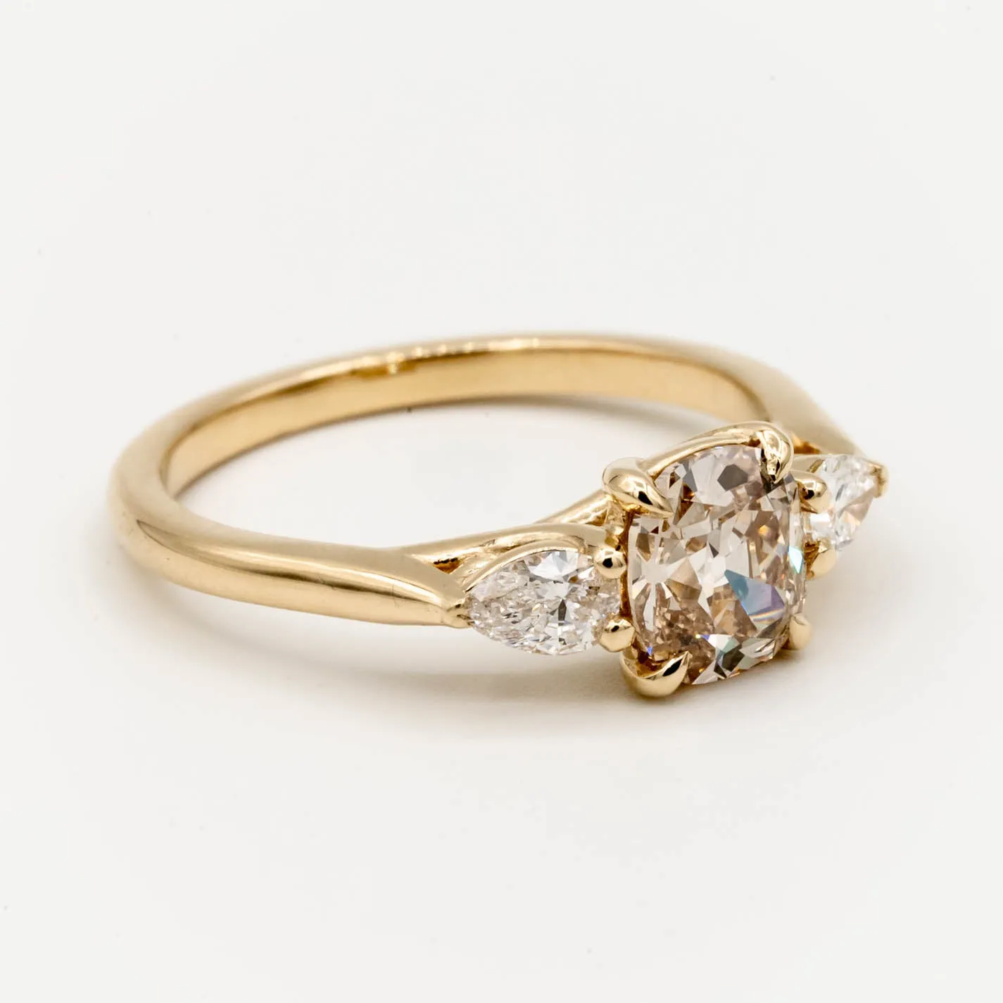 Acacia Antique Diamond Ring | .96ct Antique Old Mine Cut Diamond | 14k Yellow Gold