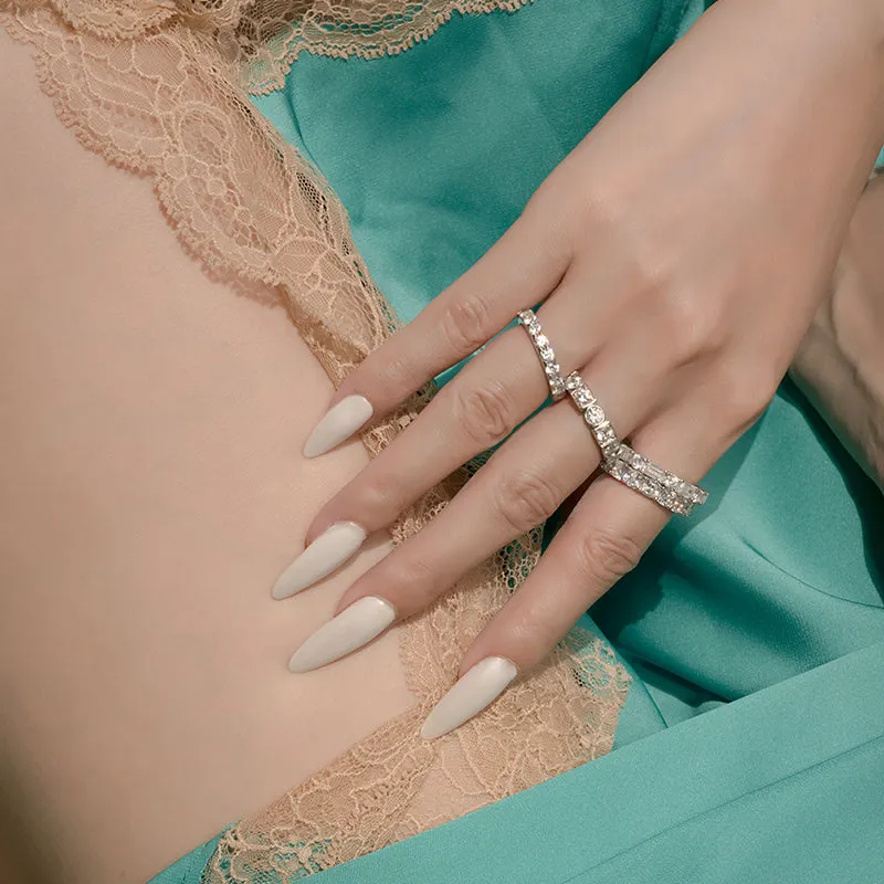Ainuoshi Full Eternity Cushion Cut Created White Diamond Ring