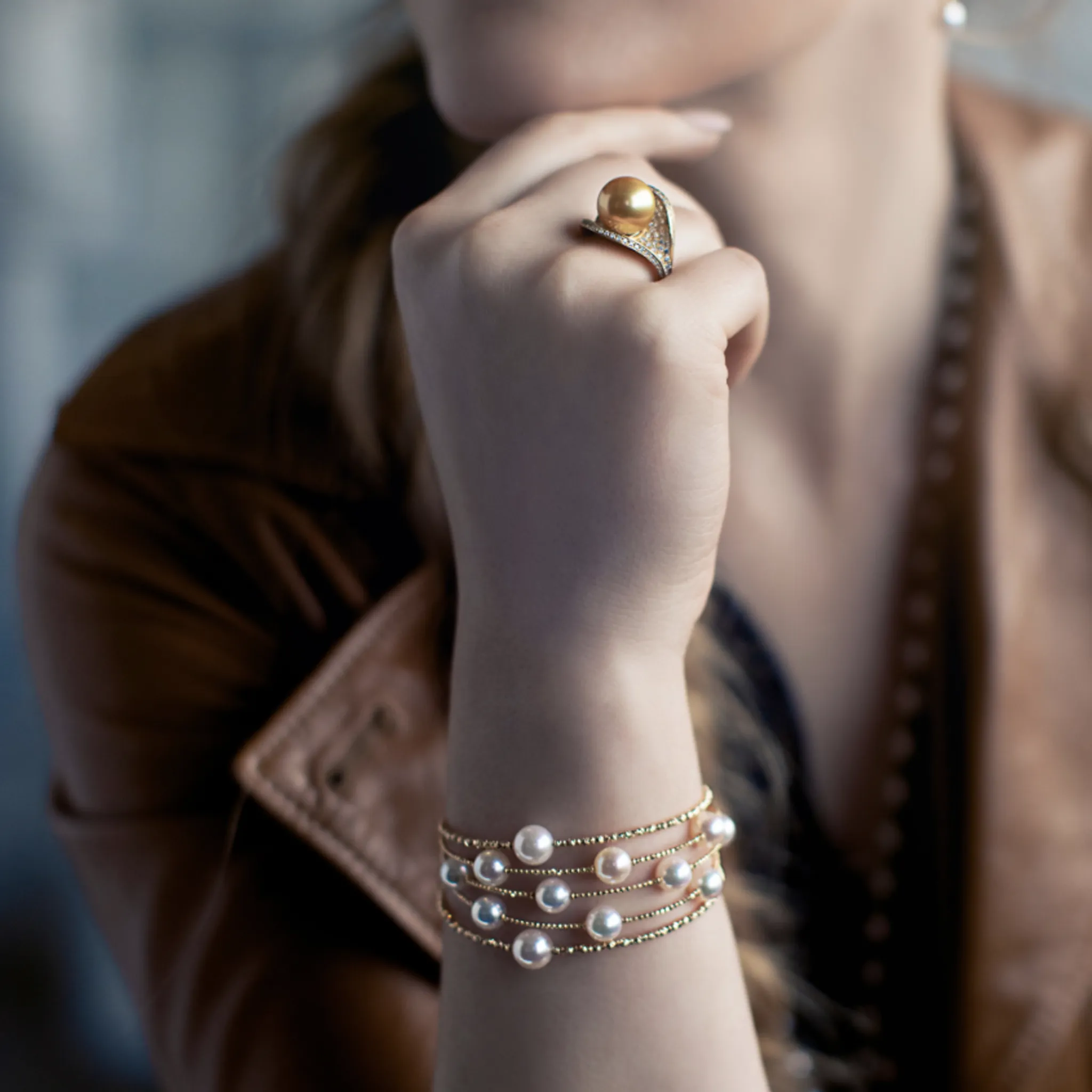 Akoya 3 Strand Sparkle Bracelet