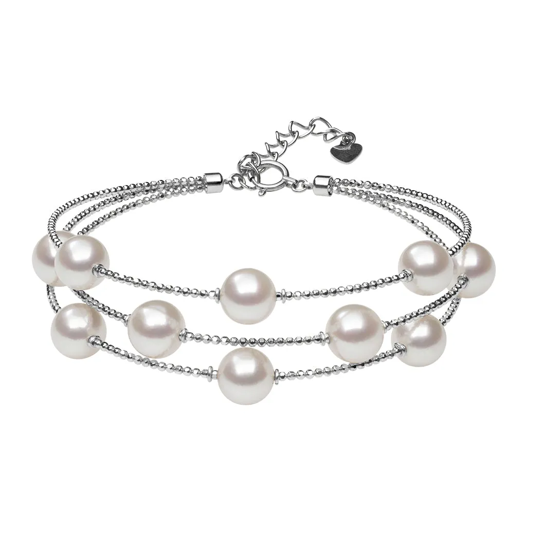 Akoya 3 Strand Sparkle Bracelet