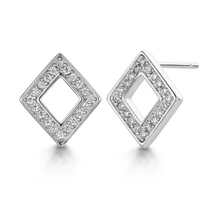 Alice Stud earring 'Diamond' - Rhodium