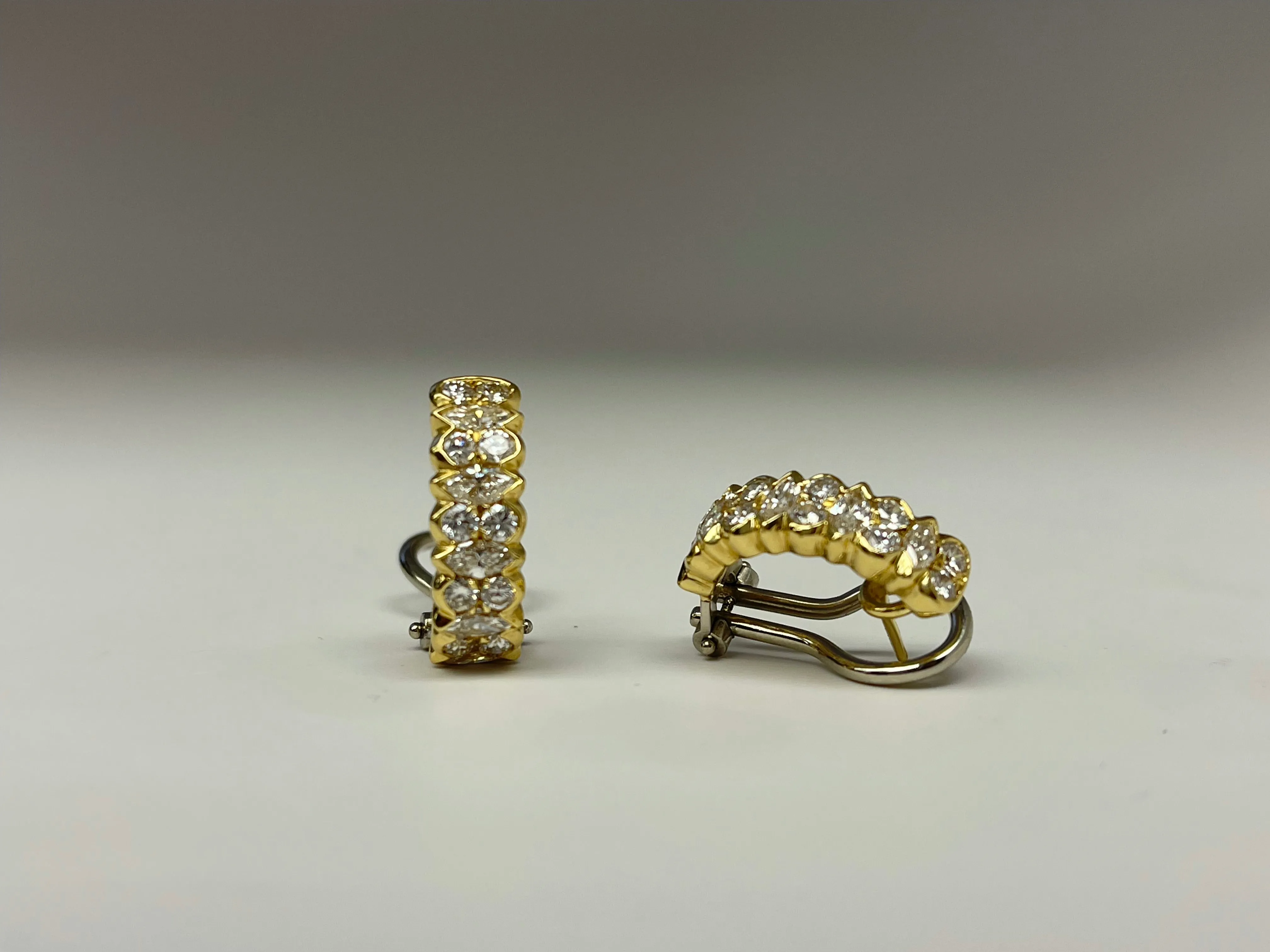 Alternating Fancy Diamond Earrings