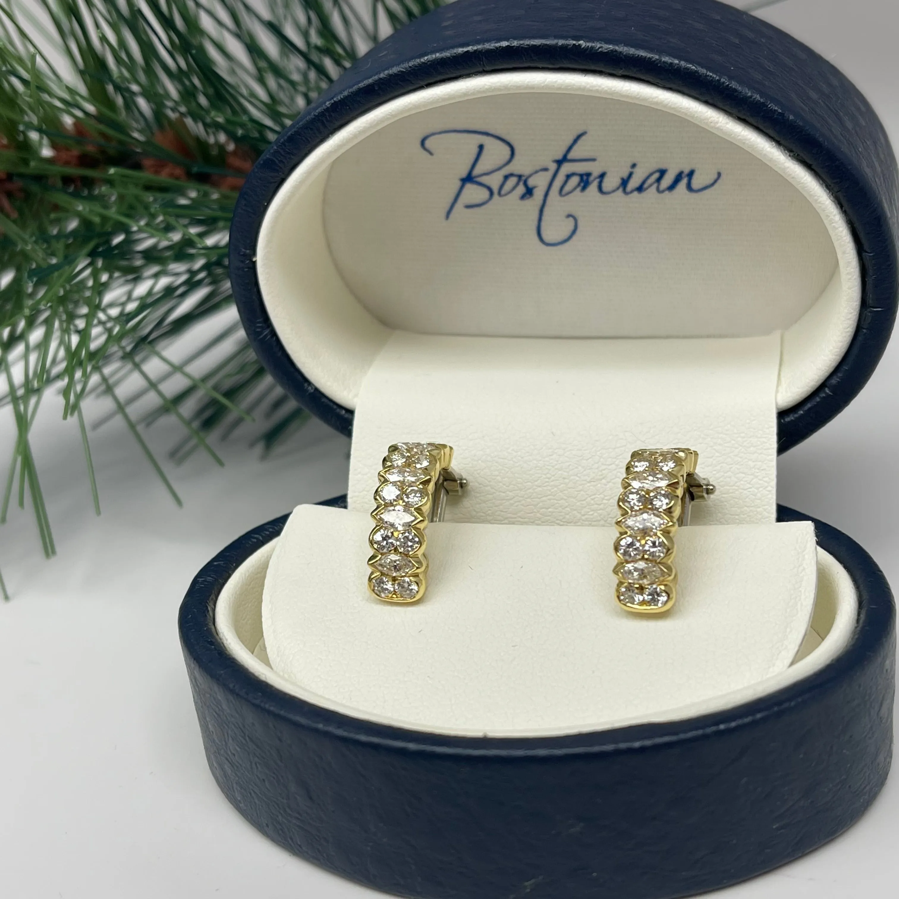Alternating Fancy Diamond Earrings