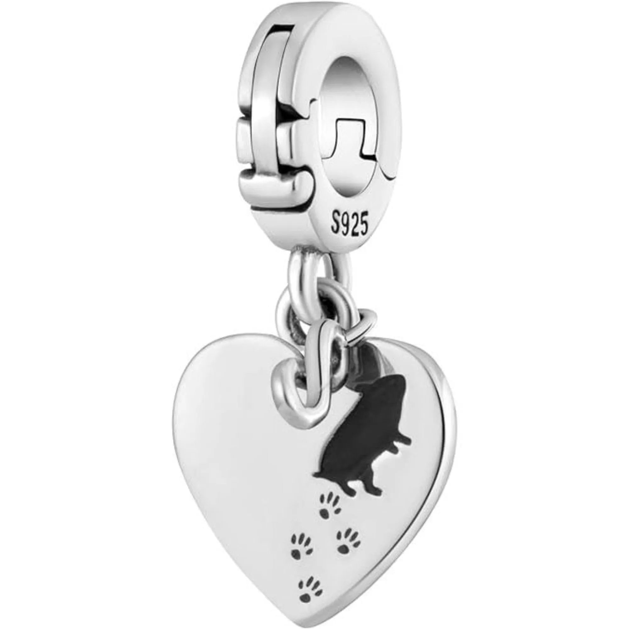 Always in My Heart Heart Open Clasp Clip On Pendant (Hamster Footprints Heart Infinity)…