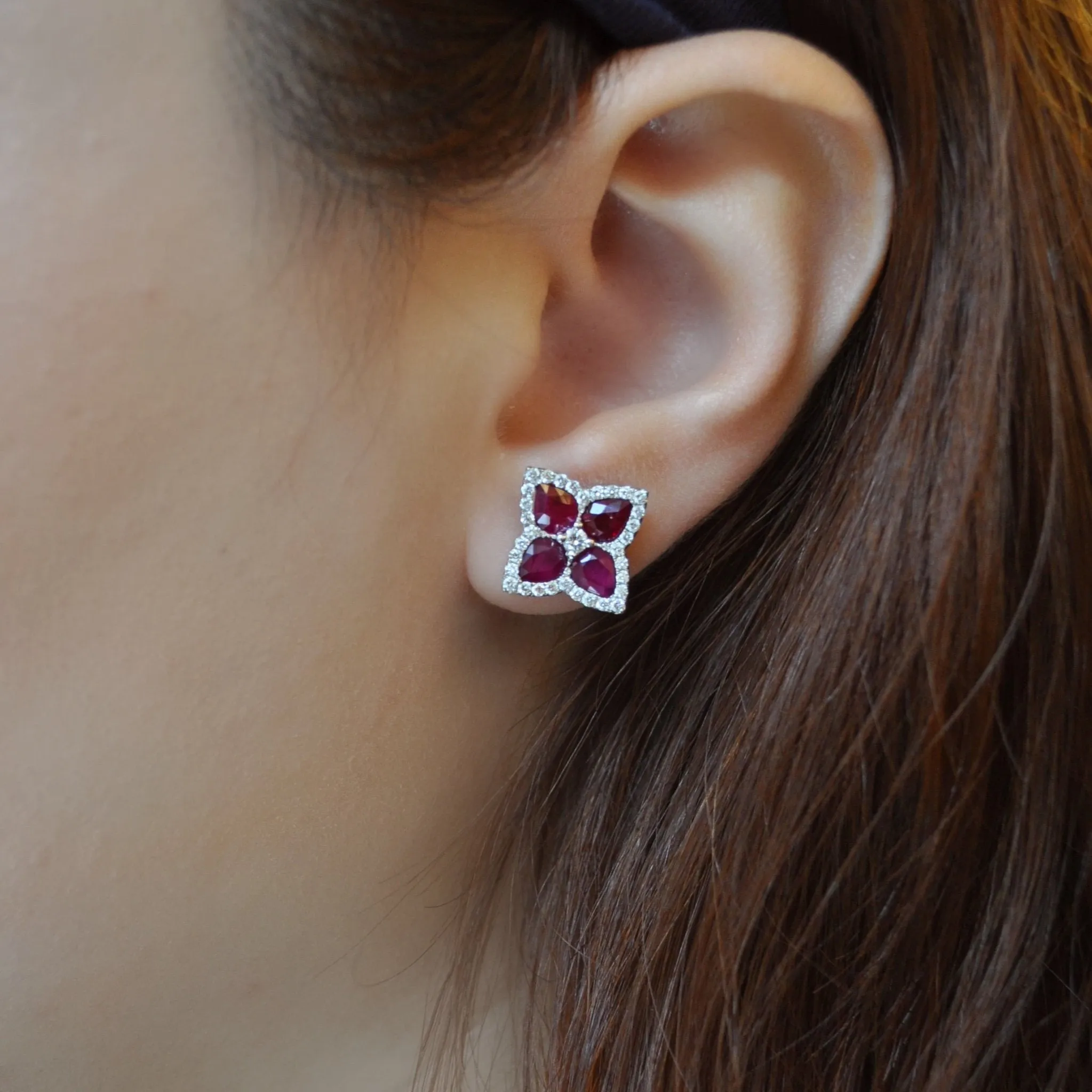 Amaryllis Ruby Stud Earrings
