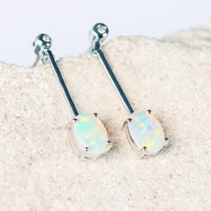 'Andrina' Crystal Opal Earrings 18ct White Gold